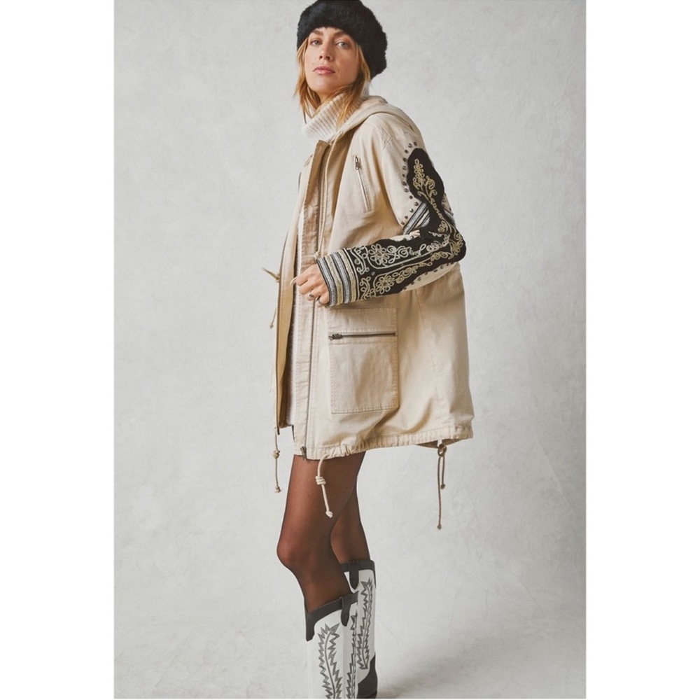 Free People Golden Quills Military Parka